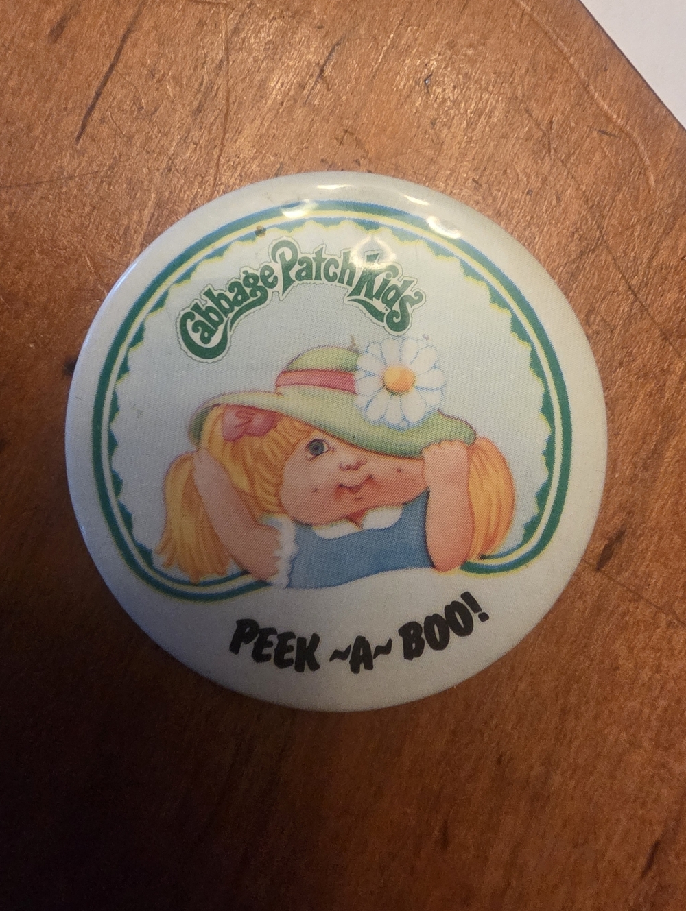 Cabbage Patch Kids Peek-A-Boo Button Pin